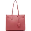 New Anne Klein Large Structured Tote With Luggage Tag Ocean Coral