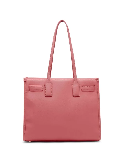 New Anne Klein Large Structured Tote With Luggage Tag Ocean Coral