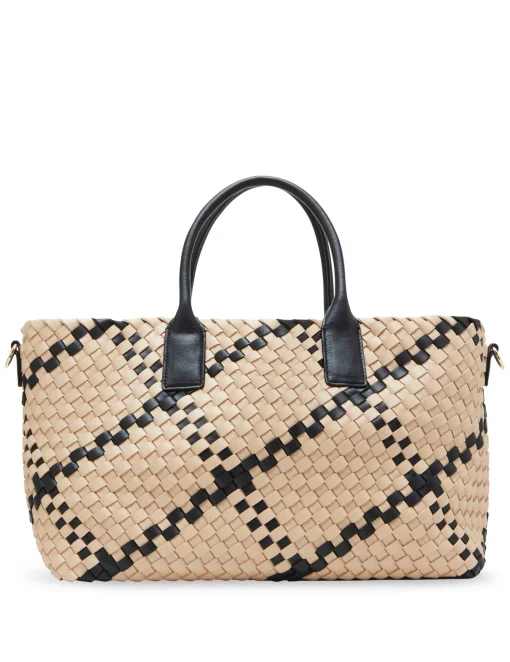 New Anne Klein Large Woven Tote With Detachable Pouch