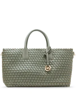 Best Anne Klein Large Woven Tote With Detachable Pouch