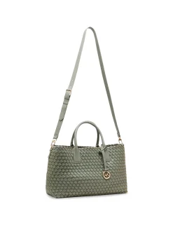 Best Anne Klein Large Woven Tote With Detachable Pouch