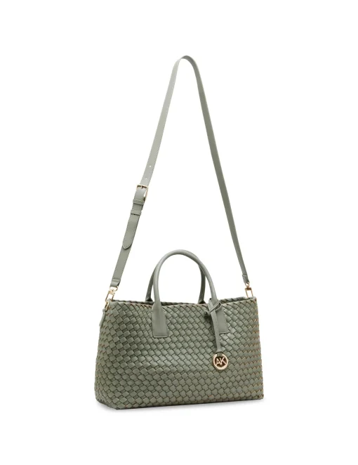 Best Anne Klein Large Woven Tote With Detachable Pouch