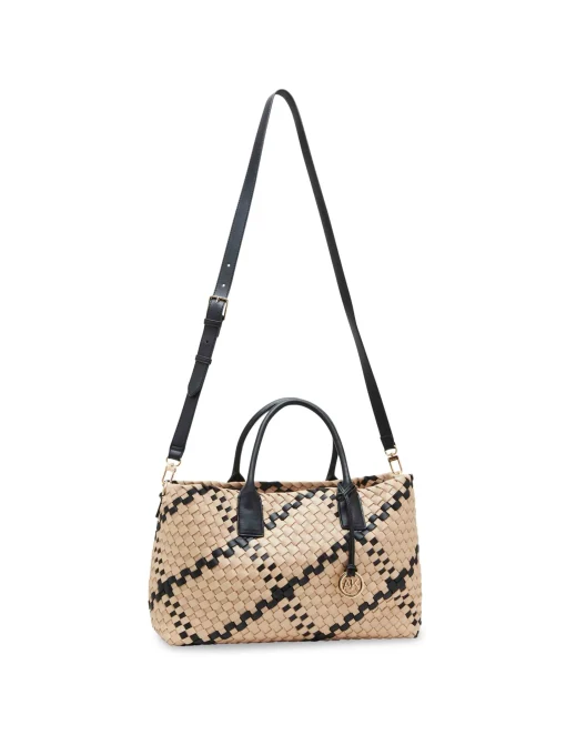New Anne Klein Large Woven Tote With Detachable Pouch