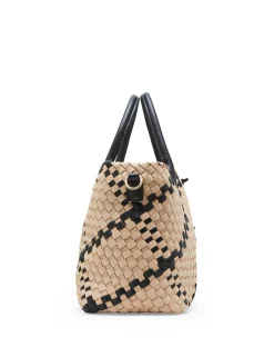 New Anne Klein Large Woven Tote With Detachable Pouch