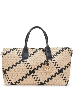 New Anne Klein Large Woven Tote With Detachable Pouch