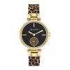 Cheap Anne Klein Leopard Mesh Band Watch- Sale Gold-Tone/Leopard