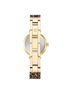 Cheap Anne Klein Leopard Mesh Band Watch- Sale Gold-Tone/Leopard