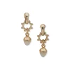 Cheap Anne Klein Linear Drop Faux Pearl Clip Earrings