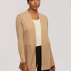 Online Anne Klein Long Cardigan With Waist Seam Latte