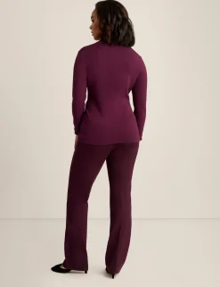 Discount Anne Klein Long Sleeve Turtleneck Deep Plum