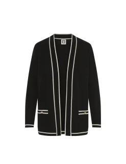 Discount Anne Klein Malibu Cardigan With Tipping Anne Black/ Anne White