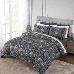 New Anne Klein Marlo Comforter Set Black/White