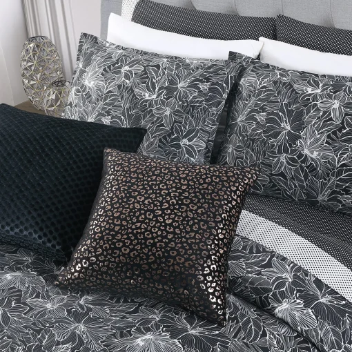New Anne Klein Marlo Comforter Set Black/White