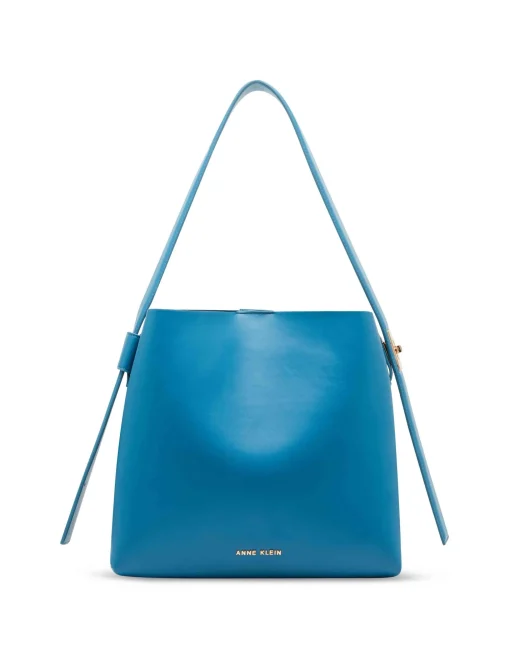 Cheap Anne Klein Medium Bucket Hobo With Ak Enamel Turn Lock