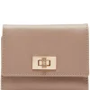 New Anne Klein Medium Flap Wallet With Enamel Turn Lock