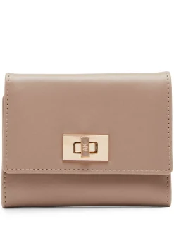 New Anne Klein Medium Flap Wallet With Enamel Turn Lock