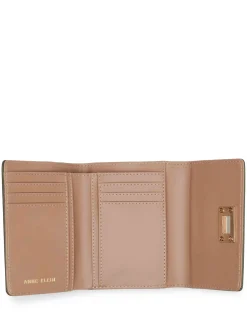 New Anne Klein Medium Flap Wallet With Enamel Turn Lock