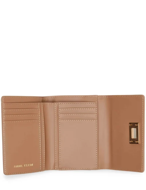 Fashion Anne Klein Medium Flap Wallet With Enamel Turn Lock