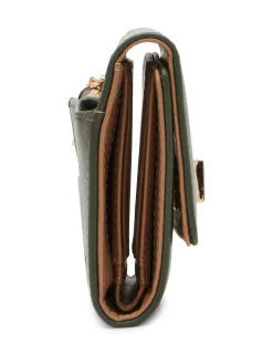 New Anne Klein Medium Flap Wallet With Enamel Turn Lock