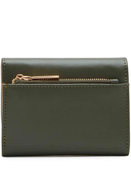 New Anne Klein Medium Flap Wallet With Enamel Turn Lock