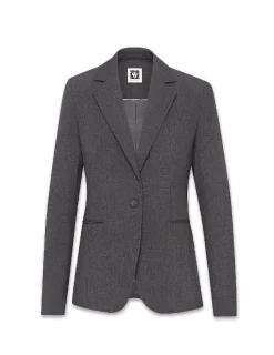 Best Anne Klein Melange Single Button Jacket Zinc