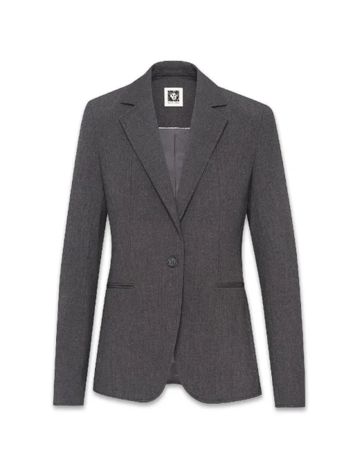 Best Anne Klein Melange Single Button Jacket Zinc