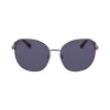 Best Anne Klein Metal Round Leo Sunglasses Plum