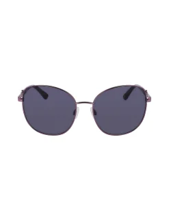 Best Anne Klein Metal Round Leo Sunglasses Plum