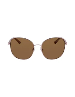 Clearance Anne Klein Metal Round Leo Sunglasses Rose Gold