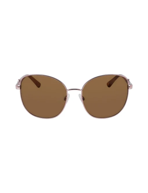 Clearance Anne Klein Metal Round Leo Sunglasses Rose Gold