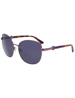 Best Anne Klein Metal Round Leo Sunglasses Plum