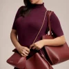 Outlet Anne Klein Mini Soft Knot Crossbody Bordeaux