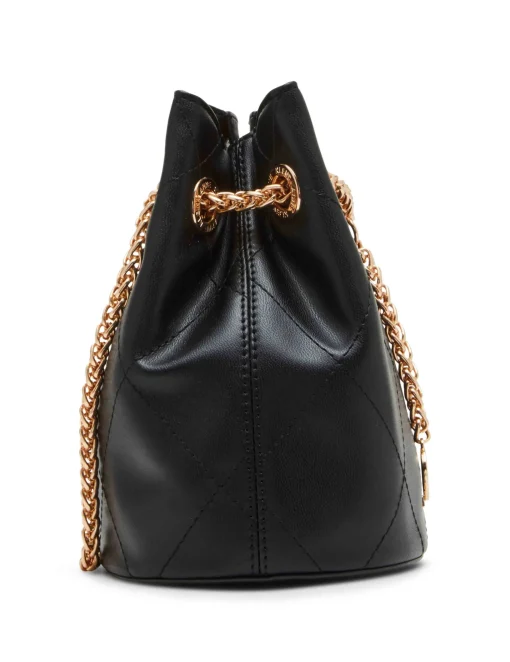 Fashion Anne Klein Mini Stitched Quilted Bucket Black