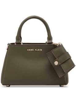 Best Anne Klein Mini Triple Compartment Crossbody Olive