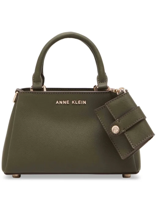 Best Anne Klein Mini Triple Compartment Crossbody Olive