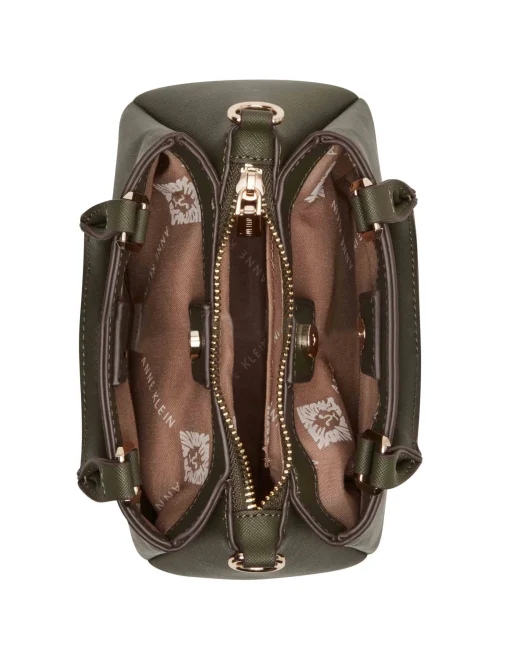Best Anne Klein Mini Triple Compartment Crossbody Olive