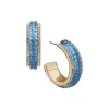 Best Anne Klein 23MM C-Hoop Blue Crystal Earrings