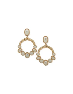 Hot Anne Klein Mother Of Pearl Post Orbital Earrings