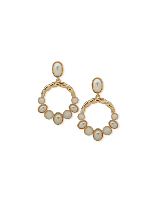 Hot Anne Klein Mother Of Pearl Post Orbital Earrings