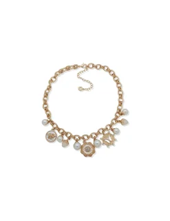 New Anne Klein Motif Charm Frontal Necklace