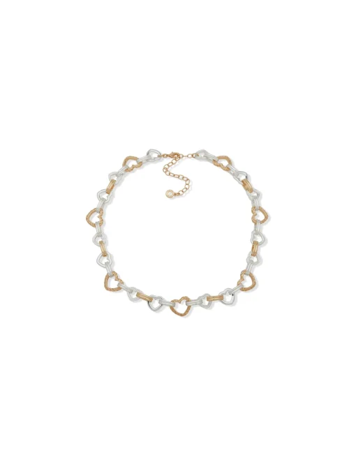 Outlet Anne Klein Multi Metal Heart Link Collar Necklace