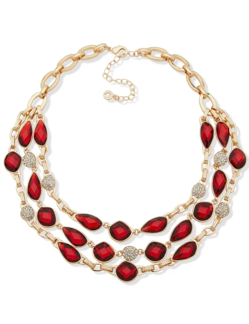 Flash Sale Anne Klein Multi Row Station Necklace