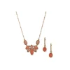 Hot Anne Klein Multi Stone Cluster Necklace And Earring Set