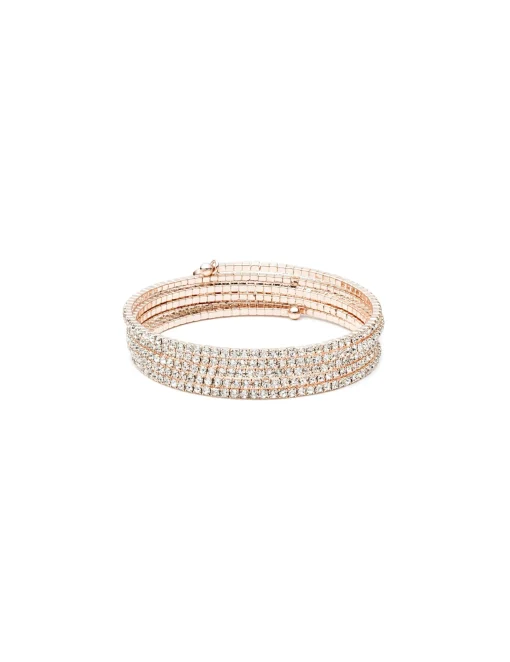 Cheap Anne Klein Multi-Row Crystal Coil Bracelet