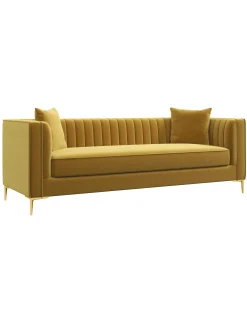 Outlet Anne Klein Nizzoli Yellow Mustard 91" Velvet Sofa