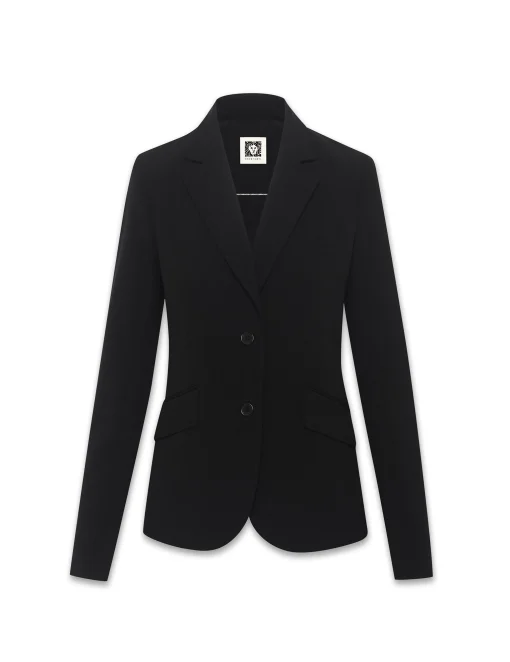 Fashion Anne Klein Notch Collar 2 Button Jacket Anne Black