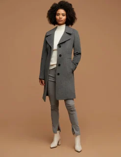 Discount Anne Klein Notch Collar Wool Coat
