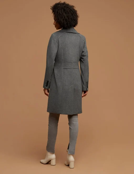 Discount Anne Klein Notch Collar Wool Coat