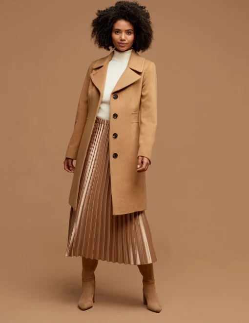 Discount Anne Klein Notch Collar Wool Coat