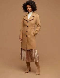 Discount Anne Klein Notch Collar Wool Coat